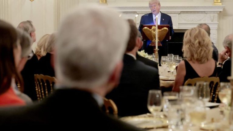 Trump says 10 hostages will be returning from Gaza ‘very shortly’ during White House dinner with allies